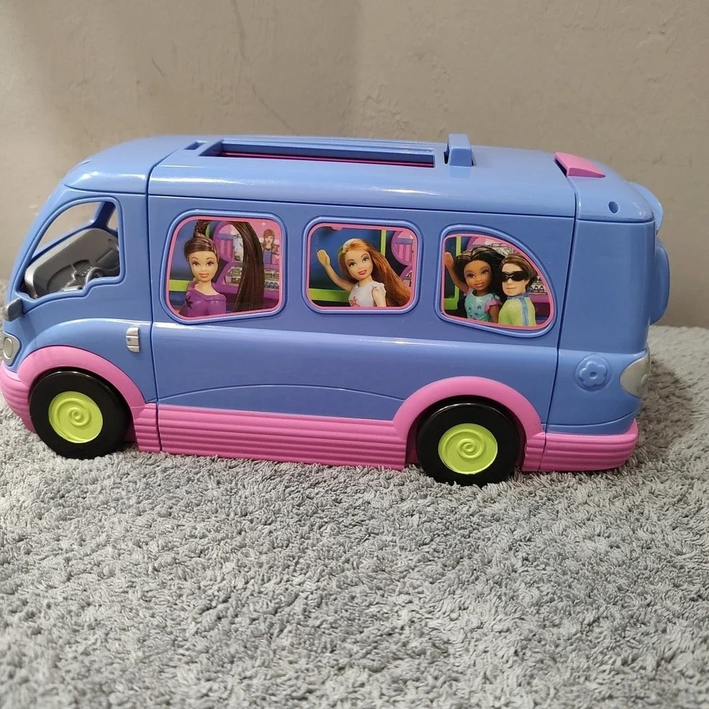 2004‎ Polly Pocket Party Bus RV Van Lights Sounds Rare Vintage Purple Disco